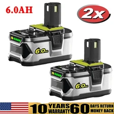 6.0Ah X2 For RYOBI 18V High Capacity Battery 18V Lithium one Plus P108 P107