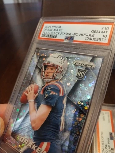 2024 Prizm, Drake Maye Flashback Rookie, No Huddle, **PSA 10 GEM MINT**