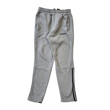 Adidas Grey Tapered Leg Cotton Tracksuit Bottoms Uk Men's M W32 L30 AA247