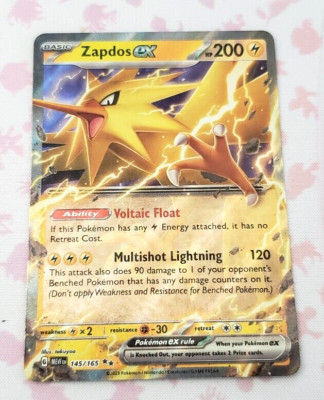 Pokemon TCG: Zapdos ex 145/165 Ultra Rare (DoubleStar)  NM U.S.