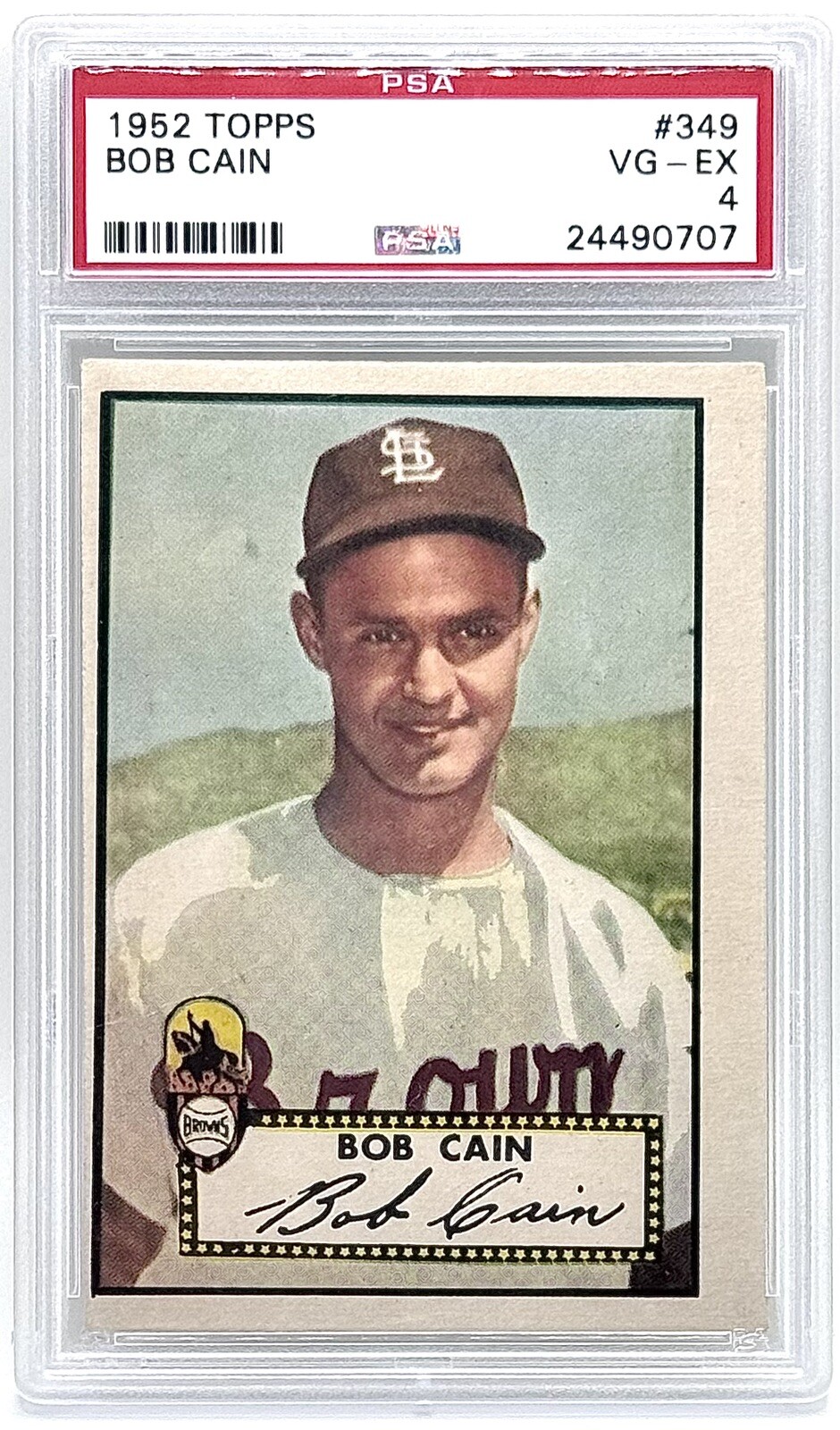 1952 Topps #349 Bob Cain PSA 4 VG-EX