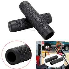 Motorcycle 1" Handlebars Rubber Hand Grips Black Torker for Harley Dyna Touring