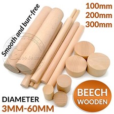 Beech Wood Dowels Smooth Rod Pegs Craft Sticks DIY Wooden Dowel Woodcraft