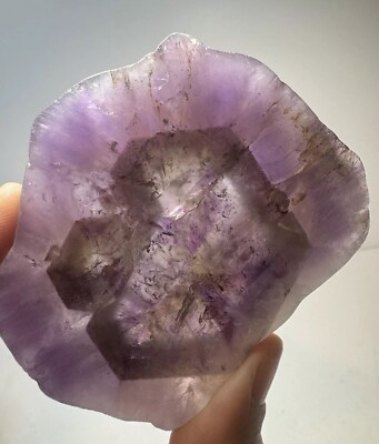 Ametrine Auralite 23 Boreal Chevron Amethyst Crystal Polished Slice