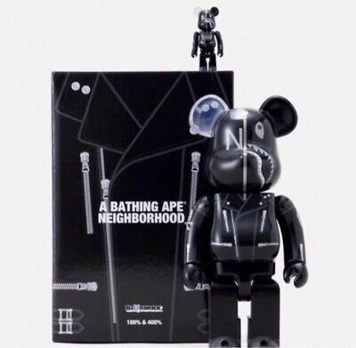 Bearbrick A Bathing Ape x Neighborhood 100% & 400% Set 0f 2 Medicom Toy New  | eBay