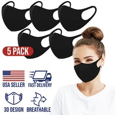 3D Black Standard Face Mask Protective Cover Comfortable Breathable