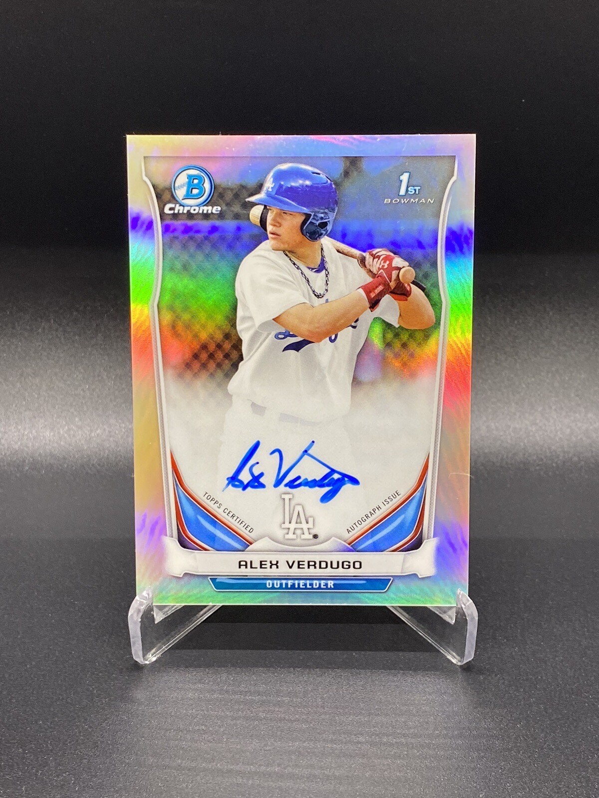 2014 Bowman Chrome Draft Alex Verdugo Refractor Auto #BCA-AV New York Yankees