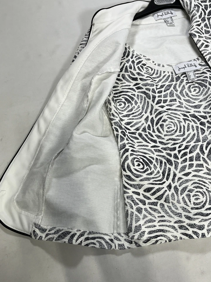 Blazer y Top Mujer Joseph Ribkoff Blanco y Negro Estampado Floral Talla 8 NUEVO Foto 3 de 4
