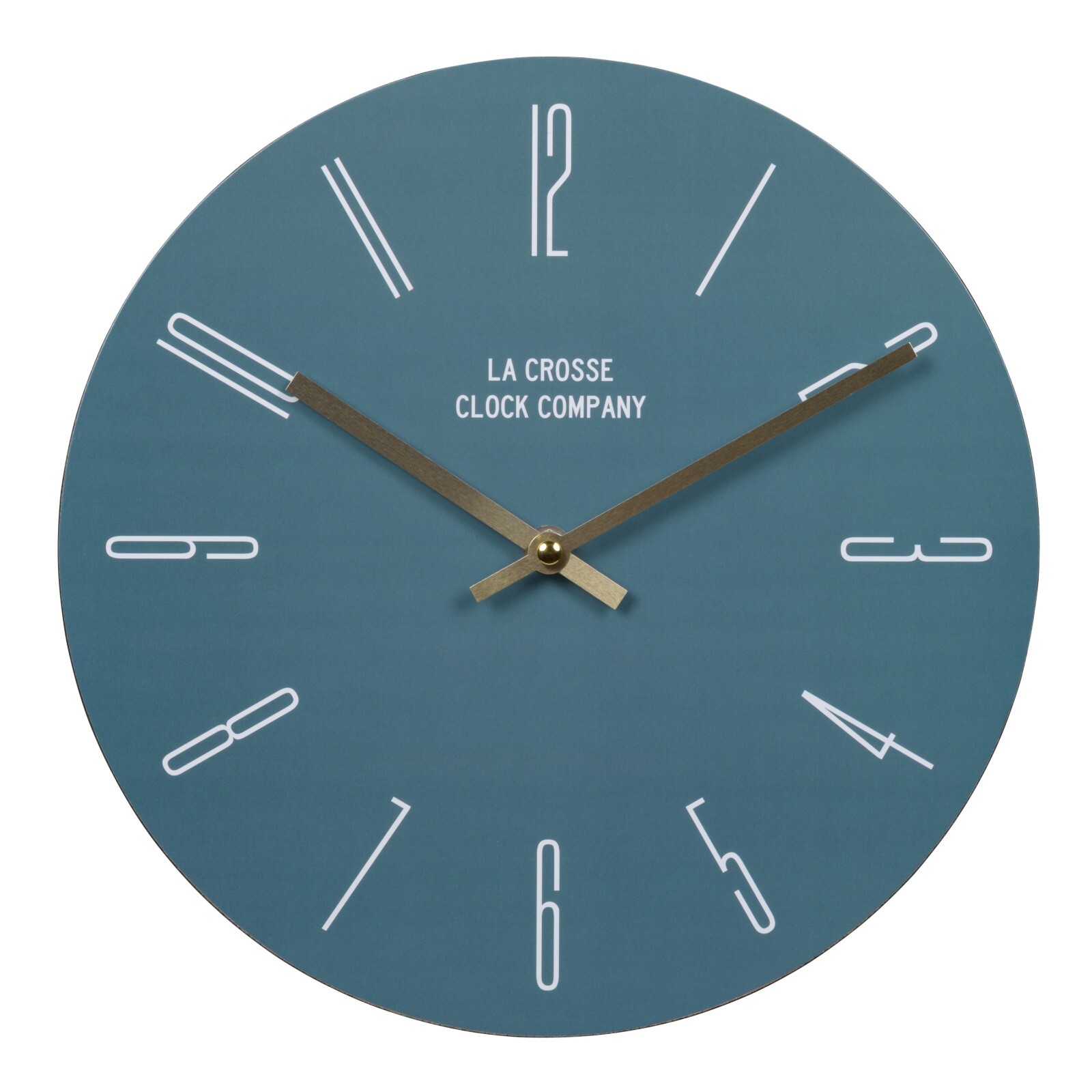 404-3828B La Crosse Clock Co. 11" MDF Teal Blue Dial Riverview Analog Wall Clock