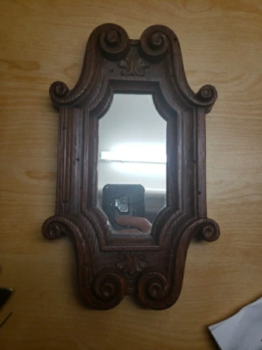 Vintage Faux Wood Mirror Wall Decor