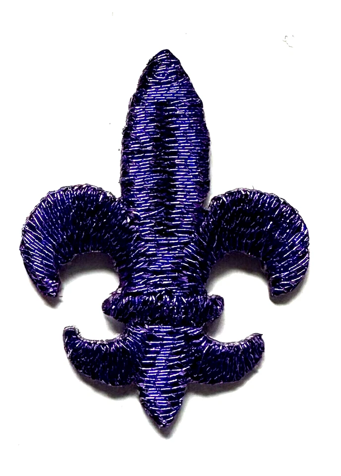 FLEUR DE LIS purple IRON ON PATCH APPLIQUE  1-1/4" x 1-3/4" (2.8575cm x 4.445cm) - Image 2 of 2