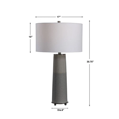 Uttermost Abdel Contemporary Ceramic and Iron Glaze Table Lamp in Gray - Picture 8 of 8