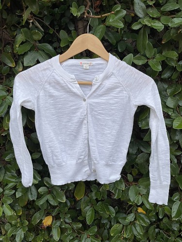 Girls crewcuts white Cardigan 10 Silver 