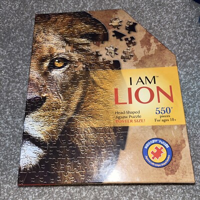 Madd Capp I AM LION JIGSAW PUZZLE  Head Shaped  550 Plus Piece 25'' X 30''  New