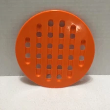Vintage Hutzler Melamine Trivet 7” Round Retro 1982 Orange
