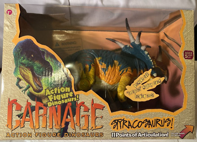 Toyway Gemetzel Styracosaurus Dinosaurier Spielzeug SELTEN VINTAGE VERPACKT ReSaurus sehr guter Zustand AE283