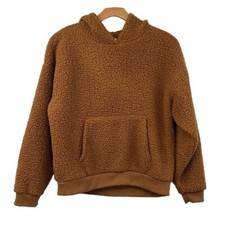 American Eagle Sweater Womens Small Brown Sherpa Teddy Hoodie Pullover