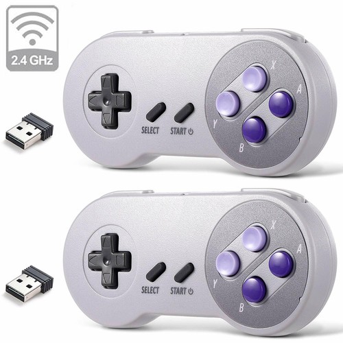 2 Pack Wired/ Wireless SNES USB Controller Gamepad Joystick Super Classic for PC - Picture 2 of 62