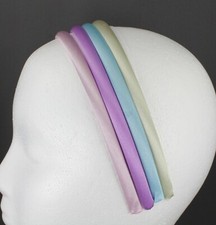 pack of 4 thin skinny satin fabric covered headband hair band accessory 3/8 wide