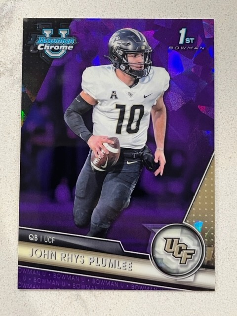 JOHN RHYS PLUMLEE 2023 Bowman Chrome University SAPPHIRE Purple Refractor # 6/10
