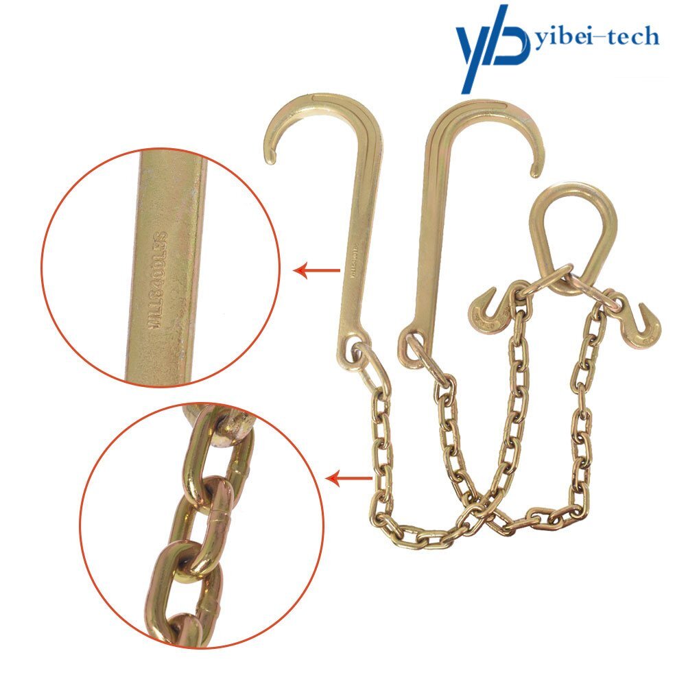 VEVOR 3 Ft. X 5/16 In. V-Bridle Chain Tow Transport Chain Bridle G80 9260 Lbs With Rtj Grab Hook Heavy Duty For Hoist Factory Szglgdl2rtt Jrcs2v0 - Foto 4