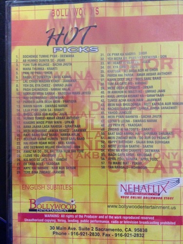 Bollywoods Hot Picks - DVD - HINDI SONGS - BOLLYWOOD SONGS - BRAND NEW - Picture 2 of 2