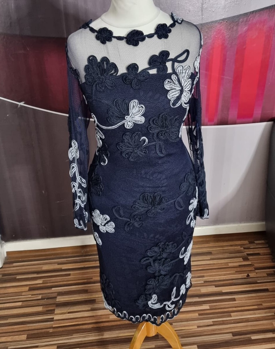 PHASE EIGHT FIFI NAVY EVENING DRESS SIZE 16 eBay