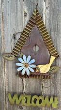 Rustic Metal Wall Hanging Yard Art Welcome Sign