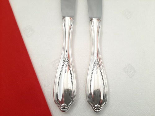 WMF Englische Rose Silberbesteck 2 Messer 22,6cm 90er Silber -Griff mit Kratzer - Picture 4 of 10