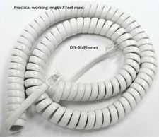 Bright White 12Ft Hepester Phone Handset Cord Big-Button Curly Coil Receiver