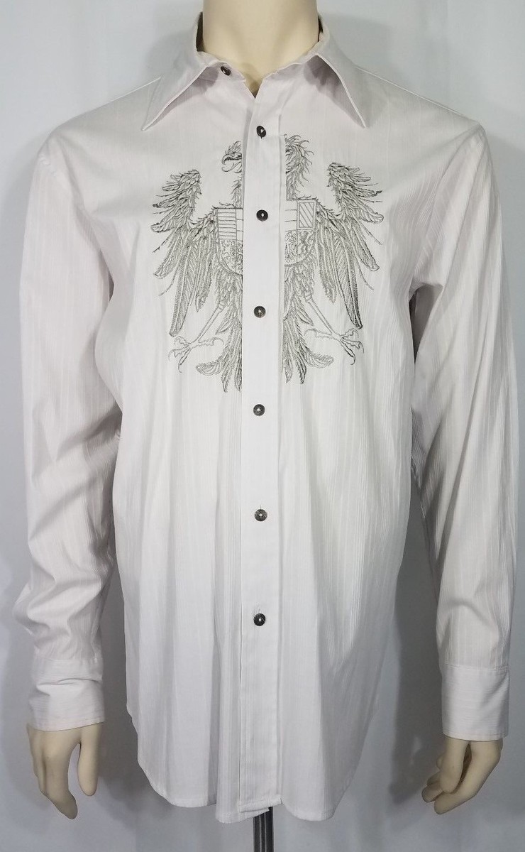 mens white embroidered dress shirt Men’s Ivory Agave Cactus Floral Embroidered Western Shirt main image 0