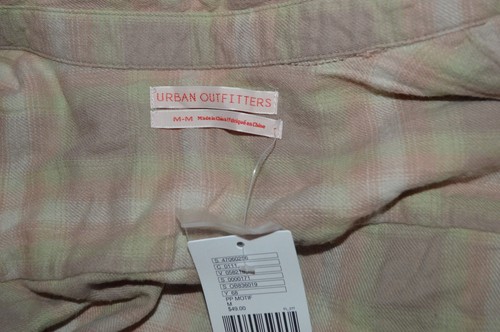 Camisa para mujer URBAN OUTFITTERS marrón/verde claro a cuadros con botones talla M nueva con etiquetas - Imagen 3 de 3