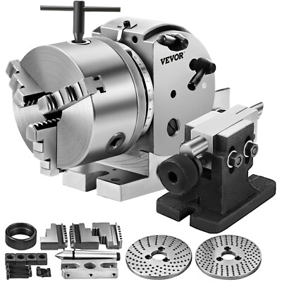 #ad VEVOR BS 0 Semi 5quot; Indexing Dividing Head 3 Jaw Chuck Tailstock For CNC Milling $228.99