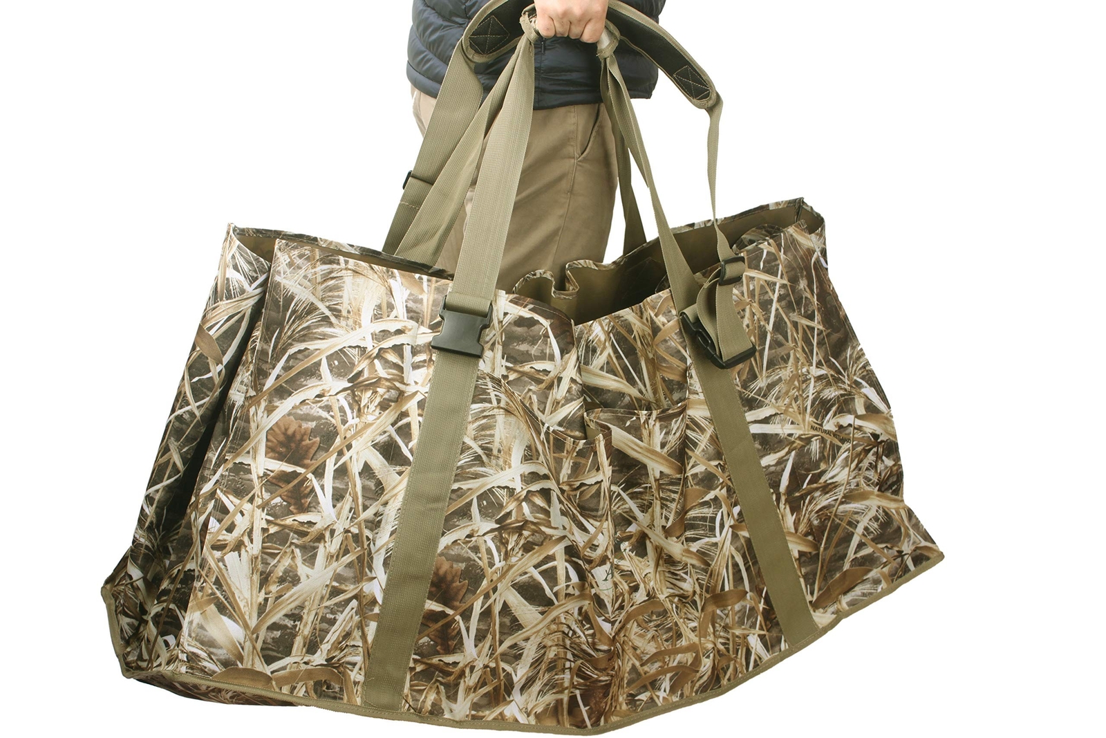 AUSCAMOTEK 12 Slot Duck Decoys Bag with Waterfowl Hunting Blind