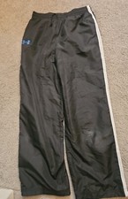 Under Armour Youth Boy  s Sz Large Loose Pants Athletic Black white line YL