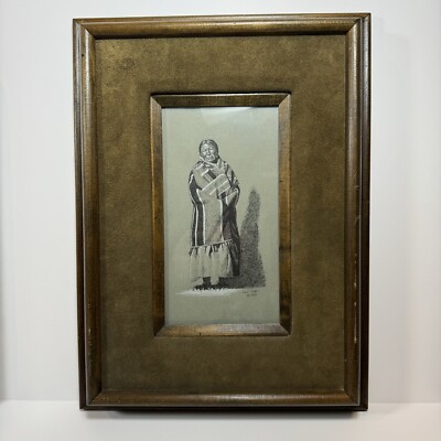  Sioux Woman  Original Signed Work by Lad Odell (American, b. 1947)