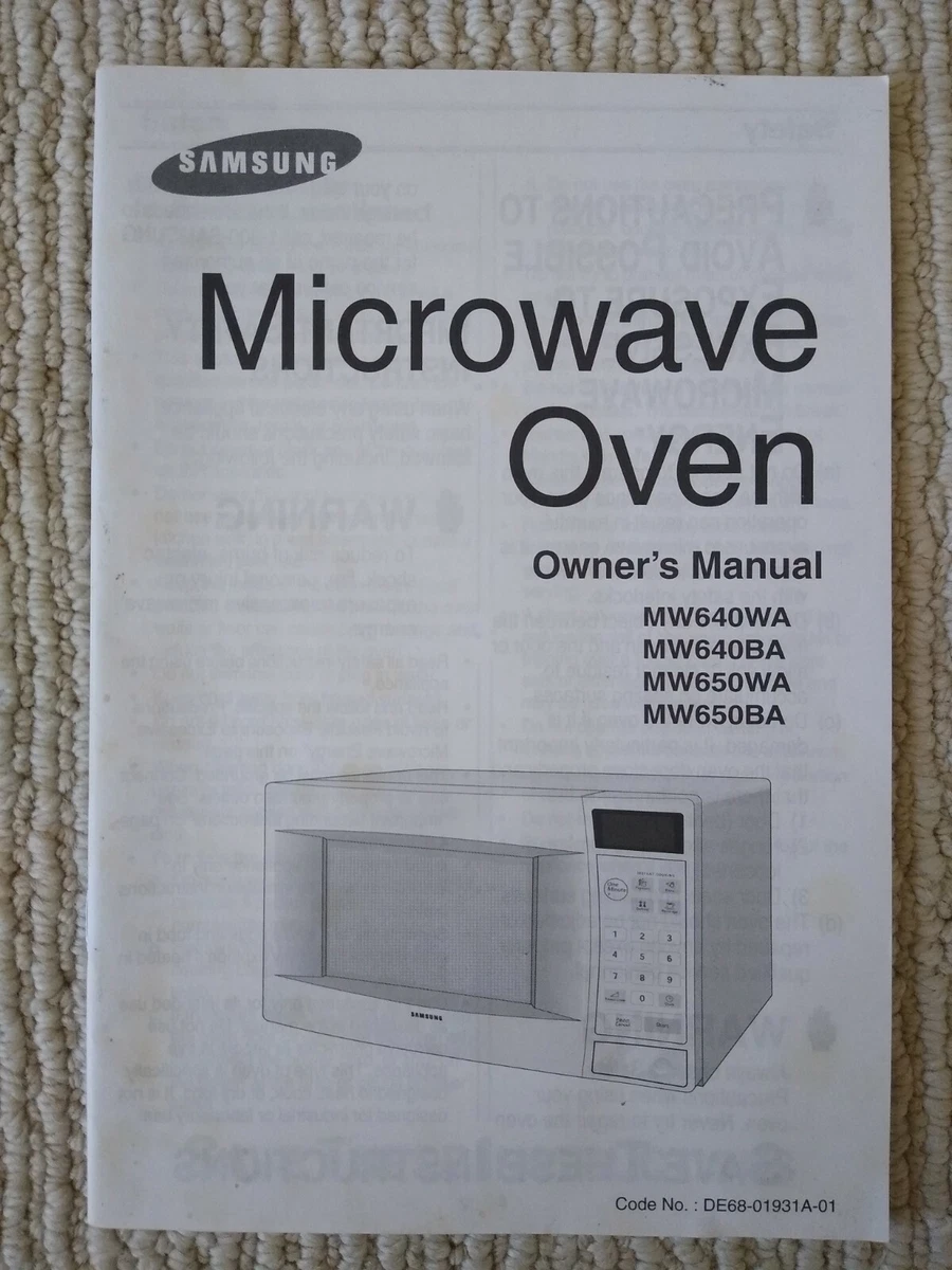 Samsung Microwave Oven Manual