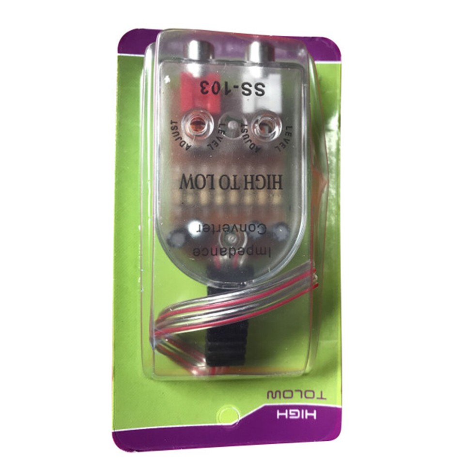 Car Stereo Radio Speaker High To Low RCA Line Audio Impedance Converter