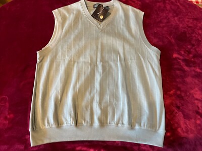 NWT Vintage 90s Aureus Sleeveless Turquoise Golf V-Neck Vest Men s XXL