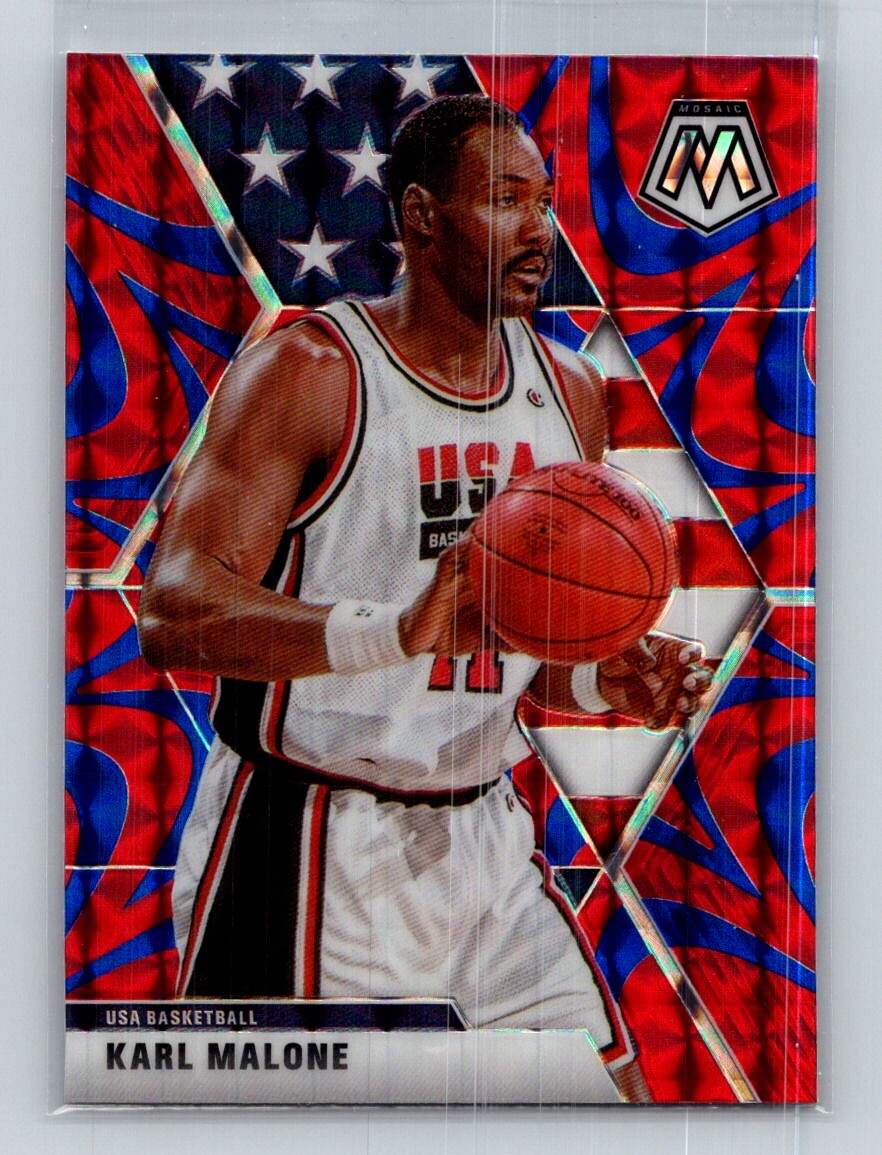 2019-20 Panini Mosaic #257 Reactive Blue Karl Malone USA | eBay