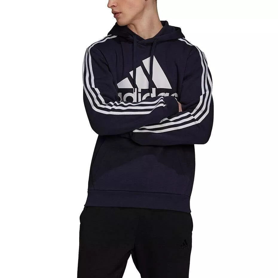 Adidas Men's Essentials Fleece Big Logo Hoodie Legend Ink/White Medium NEW  | eBay
