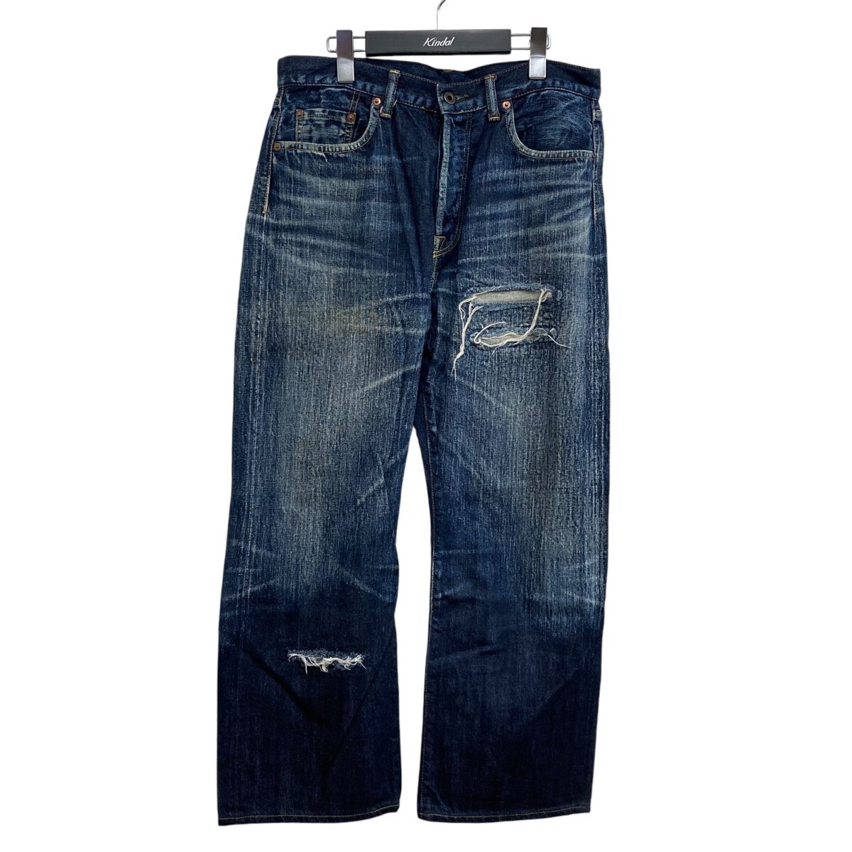 Yohji Yamamoto POUR HOMME men's distressed denim pants Yohji Yamamoto POUR HOMME men's distressed denim pants