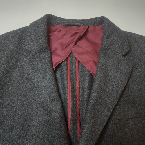 Hackett Mayfair Men's 42R Dark Gray Premium Wool Blazer Jacket Suede Elbow Patch - Picture 3 of 18