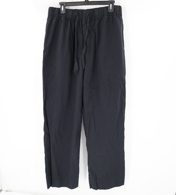 Tekla Pajama Pants womens XL black solid organic cotton elastic waist drawstring