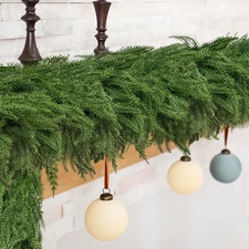 Artificial Christmas Norfolk Pine Garlands, Real Touch Pine Garland Faux Greener