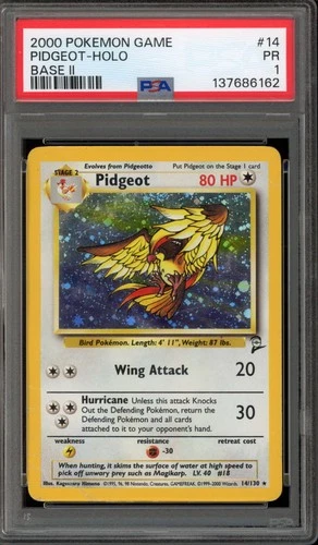 Pokemon Pidgeot Base Set 2 Holo Rare #14 PSA 1