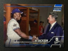 2022 TOPPS STADIUM CLUB CHROME 95 BO JACKSON, Ronald Reagan BLUE REFRACTOR /199