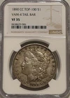 1890 CC Morgan Silver Dollar NGC VF35 VAM-4 Tailbar Tough Top 100 CC VAM
