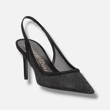 Stuart Weitzman Women's Black Stuart 75 Slingback Pumps Shoes Size 6B