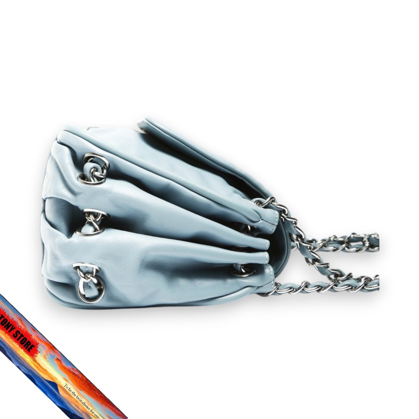 Chanel Shoulder Bag No. 11 20062008 Lambskin Chain Coco Mark Blue thumbnail 4